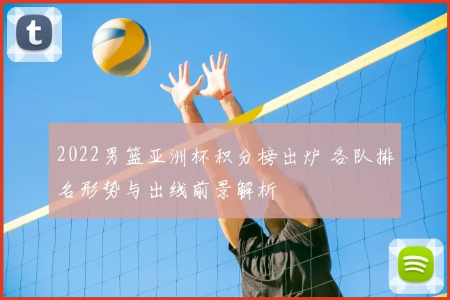 2022男篮亚洲杯积分榜出炉 各队排名形势与出线前景解析